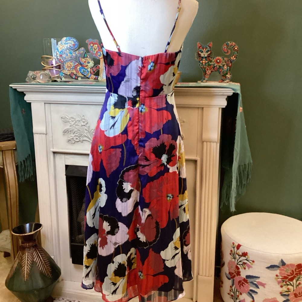 Lulu's Purple Floral Midi Dress with Red, Yellow & White Accents - Picture 2 of 3